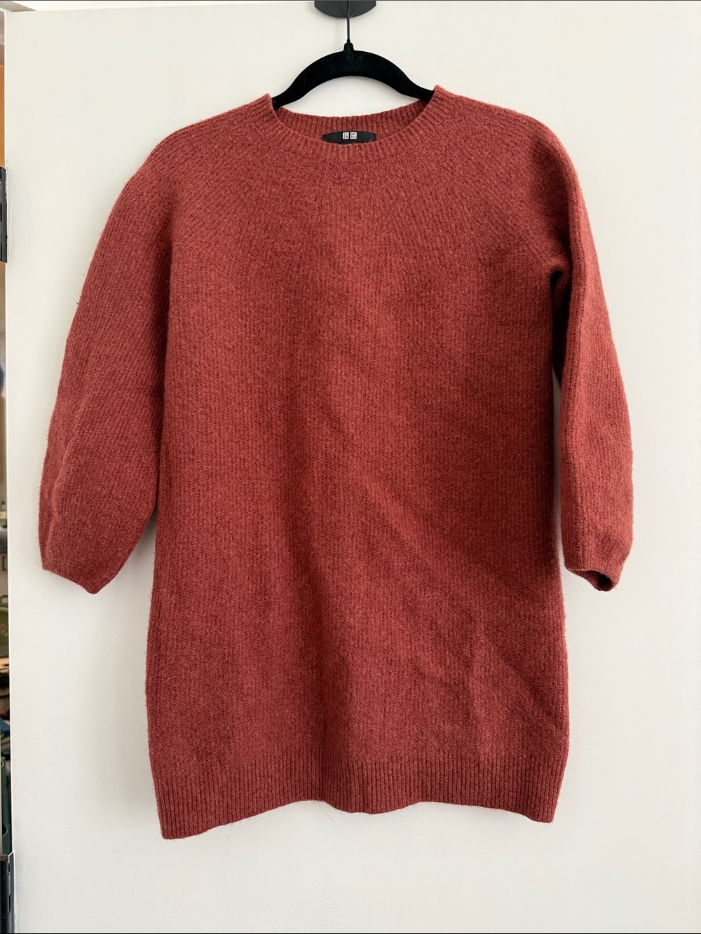 Uniqlo Women's Brick Red Crewneck Sweater Dress